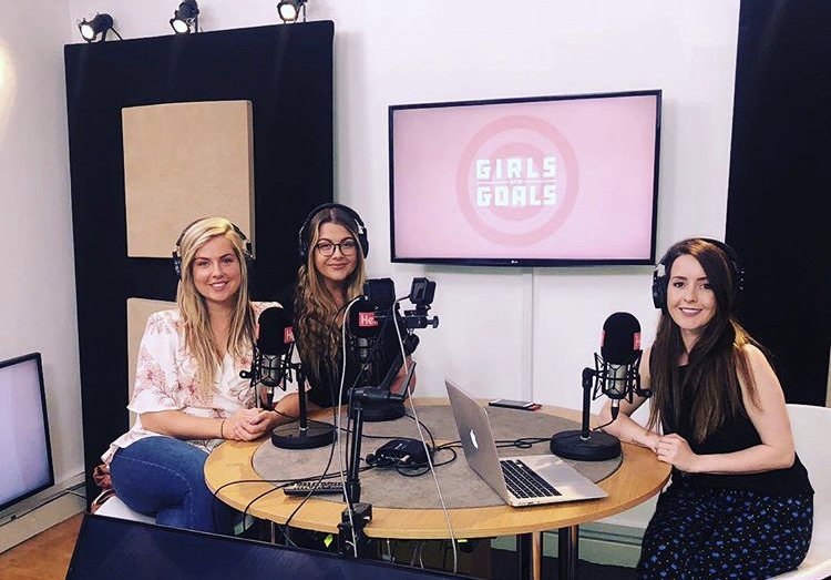 Rebecca during a Girls with Goals podcast